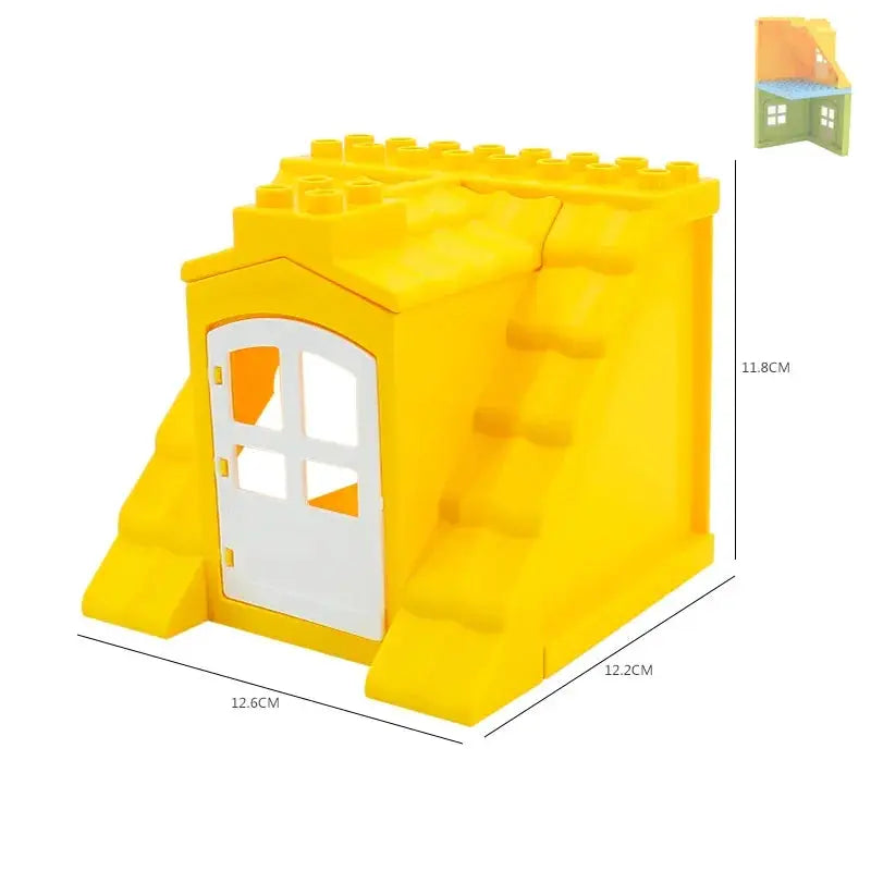 Big Building Blocks Houses Kit With Doors Windows Walls And Roof Compatible With Large Bricks Boys And Girls Toy Gifts