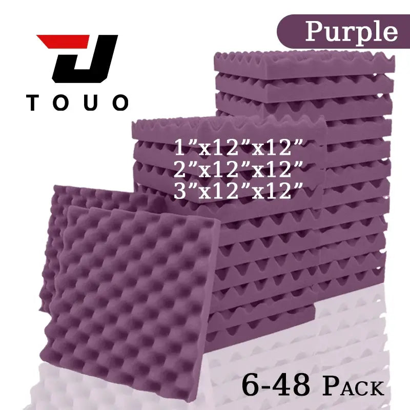 TOUO purple egg-trough acoustic foam panels, 6-48 pack by Simples Market