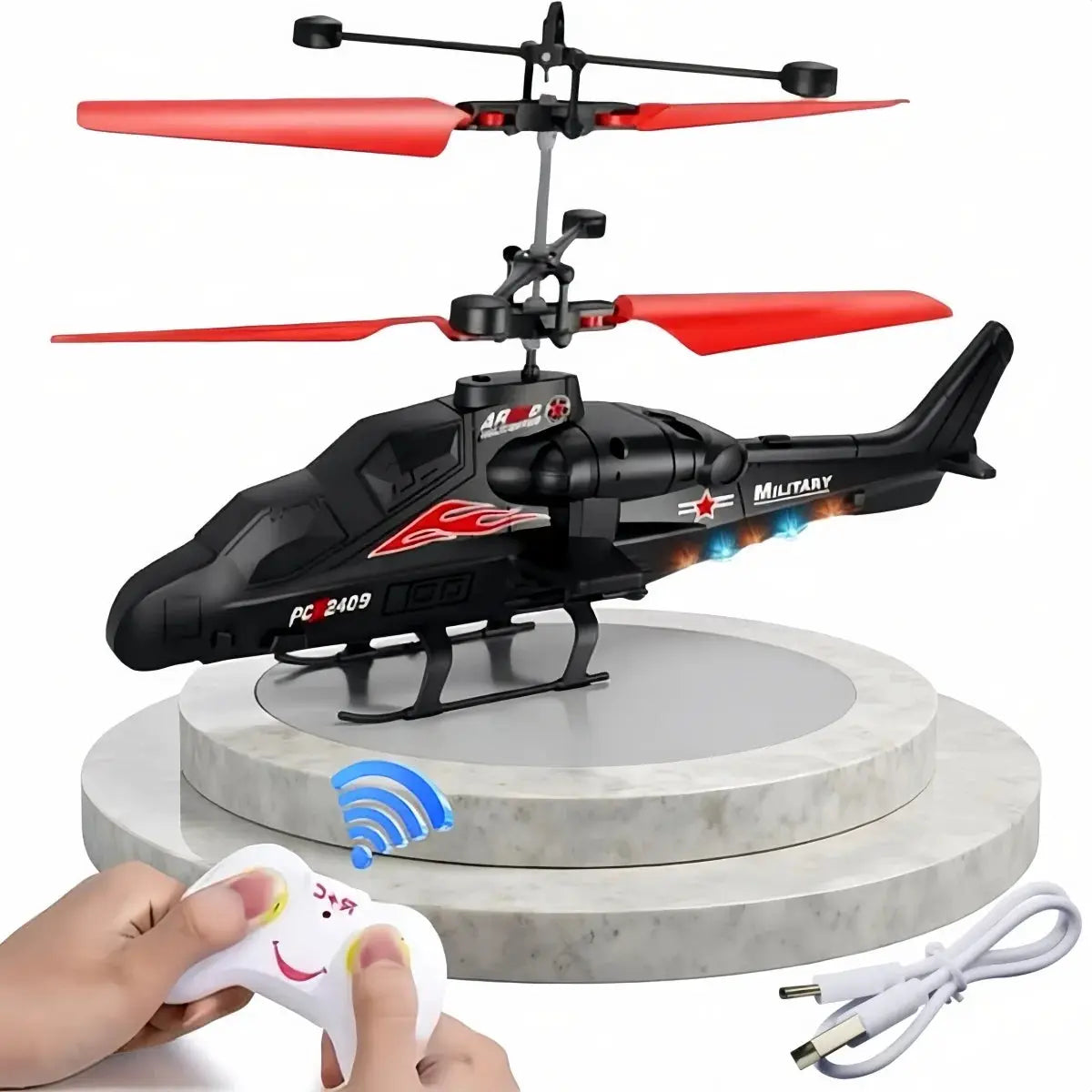 Magic Remote Control Helicopter Toy Hand Controlled 360 Degree Rotation Mini UFO Drone With LED Lights Birthday Gift