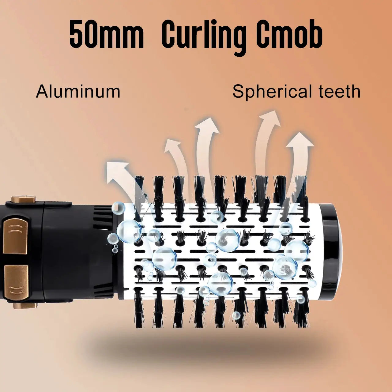 Simples Market Hatteker EU 4-head hot air brush with 50mm curling comb, aluminum barrel and spherical teeth