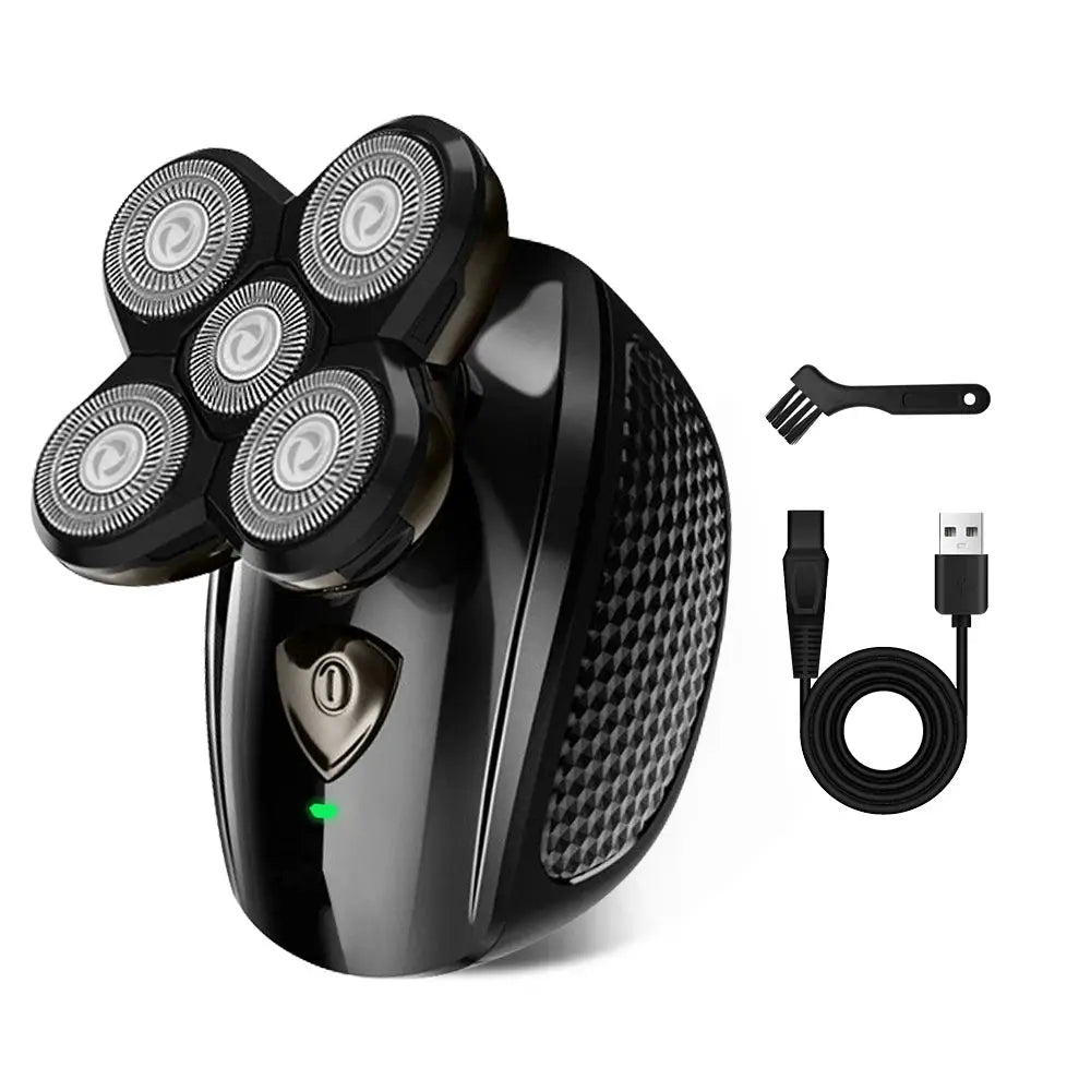 Men's electric shaver with 5 floating heads, cordless rechargeable shaver, used for shaving heads - Simples Market