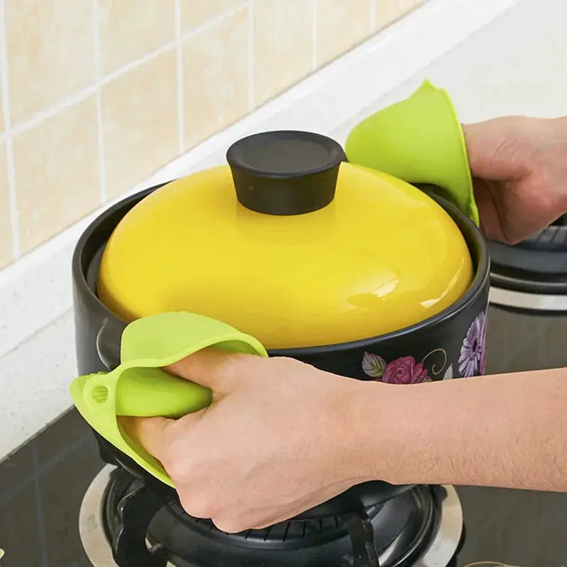 Silicone Heat Resistant Oven Gloves For Microwave And Baking Ovens Thickened Construction