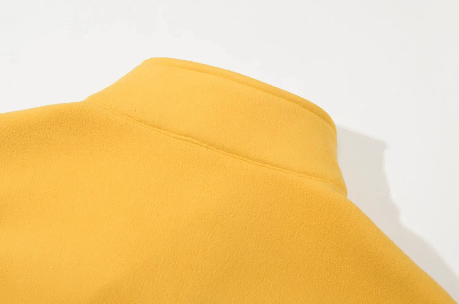 TACVASEN fleece vest yellow stand collar sleeveless jacket fabric close-up