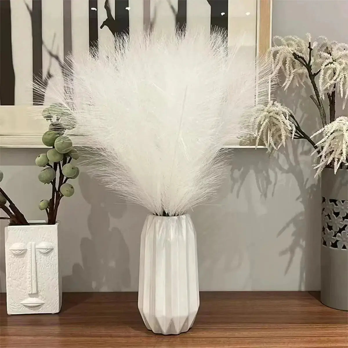 10 Pcs Artificial Pompous Grass Branches Fluffy Stems Vase Filler For Boho Home Decor And Floral Arrangements