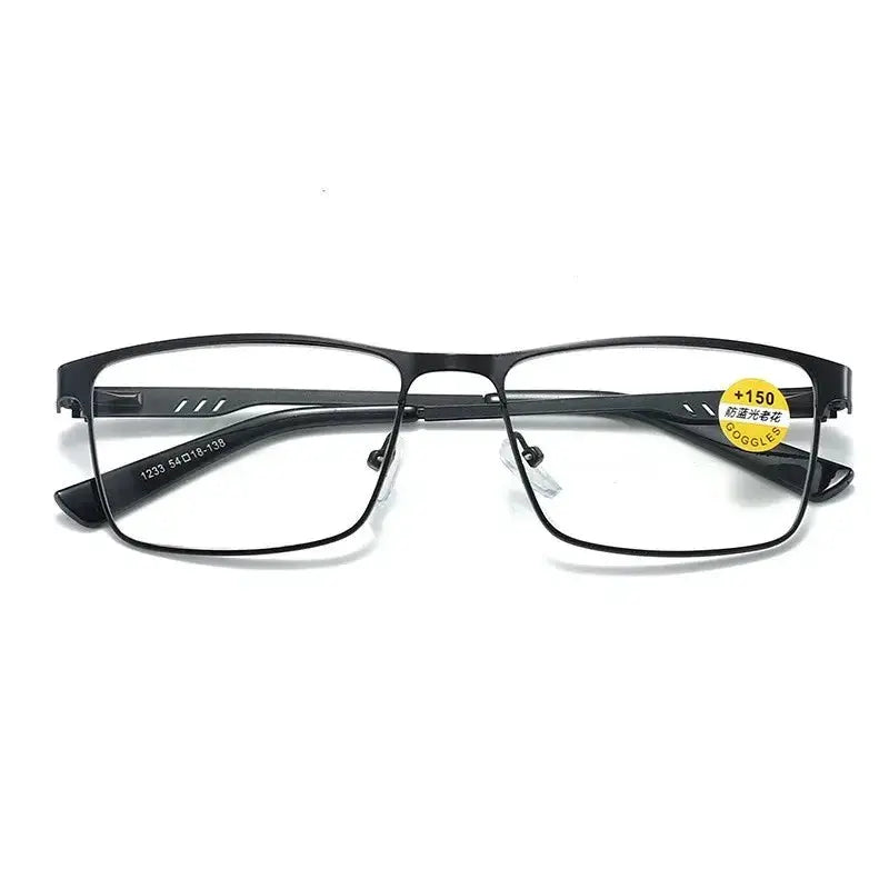 Aurora Vision Reading Glasses For Men Blue Light Blocking Alloy Frame With Spring Hinges