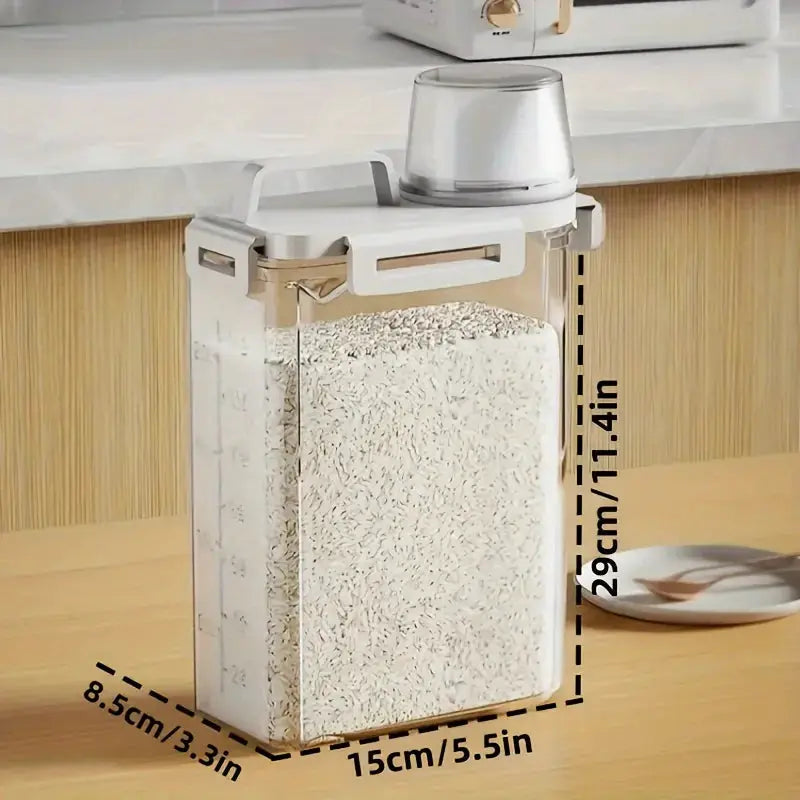 2.5L Sealed Food Storage Container With Airtight Lid For Grains Flour Rice Kitchen Pantry Organization