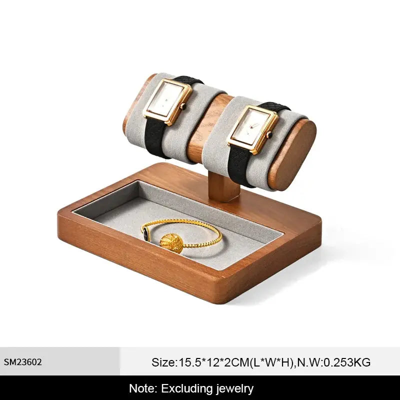 WoodTen Solid Wood Watches Display Stand Elegant Jewelry Organizer For Watches Necklaces Bracelets Bangles