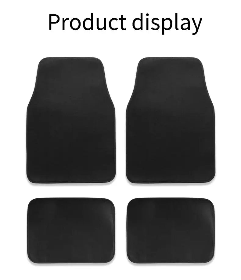 Car floor mats set: four black Simples Market universal-fit automotive carpet mats for front and rear SUVs, sedans, vans.