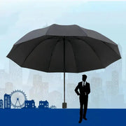 130cm Ten Bone Umbrella With Reinforced Frame Manual Large Waterproof Windproof Canopy