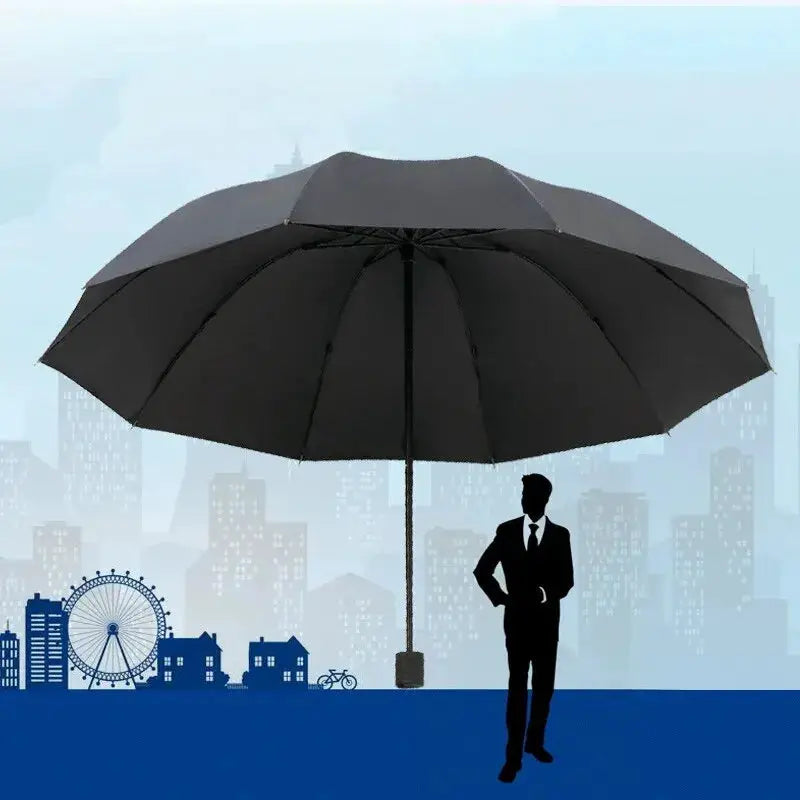 130cm Ten Bone Umbrella With Reinforced Frame Manual Large Waterproof Windproof Canopy