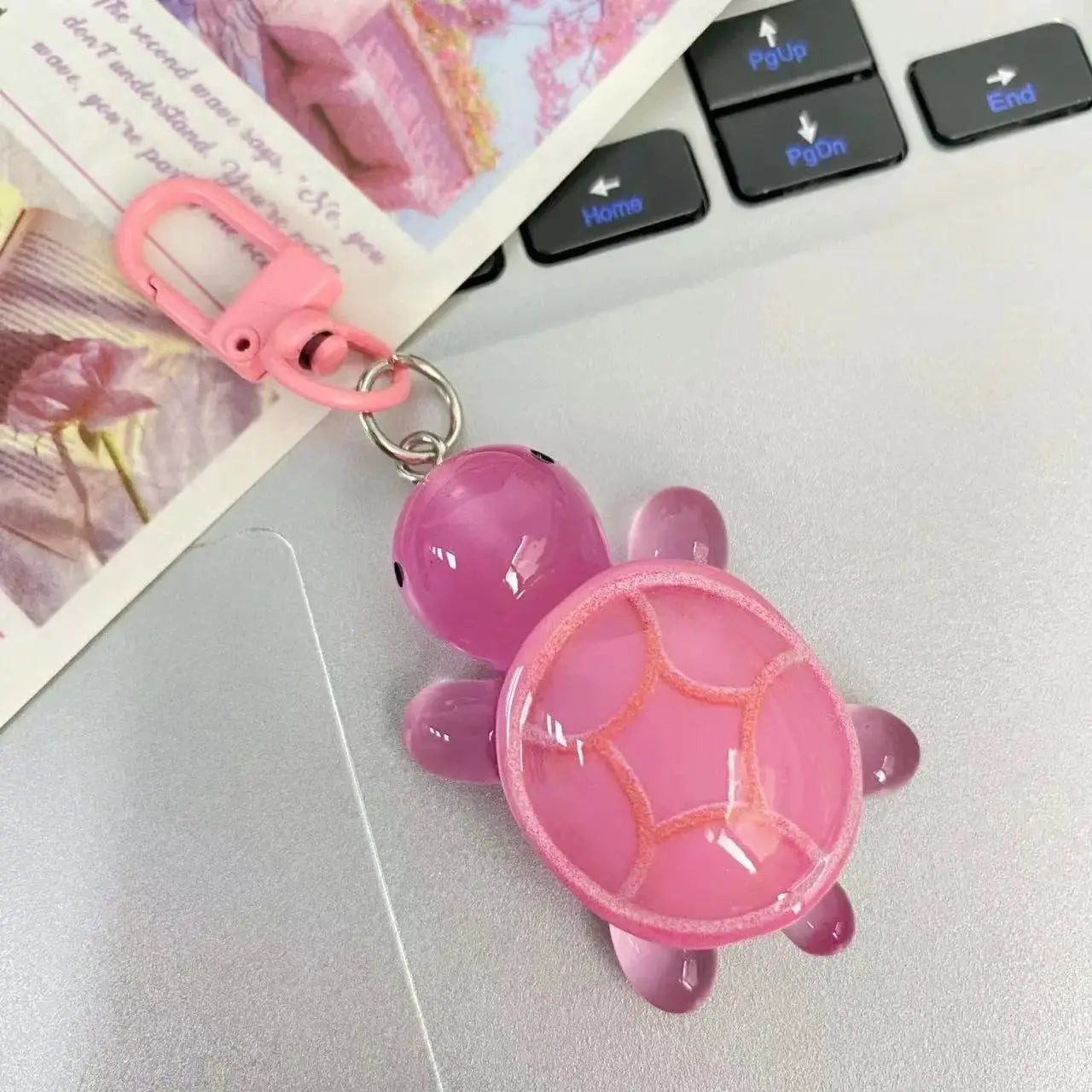 Glow In The Dark Turtle Keychain For Women And Girls Backpack Pendant Colorful Tortoise Keyring Gift