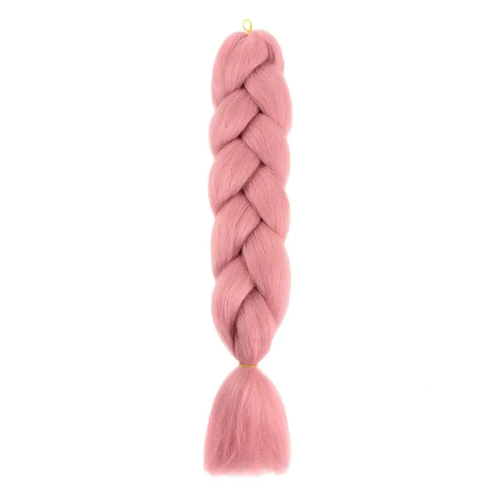 24-inch jumbo braiding hair in pink Afro ombre, synthetic crochet braid.