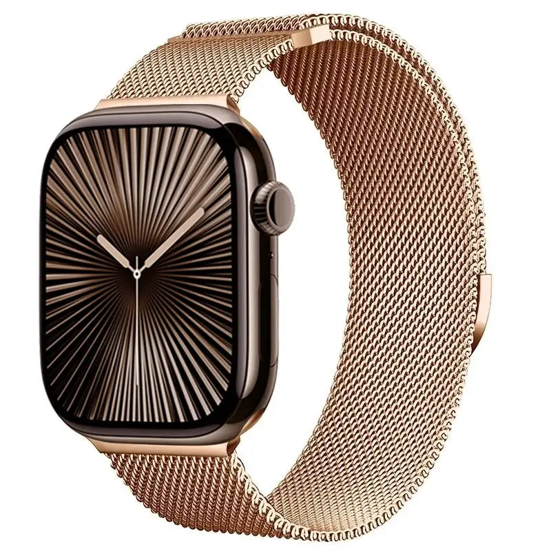 Rose gold metal Milanese mesh strap for Apple Watch