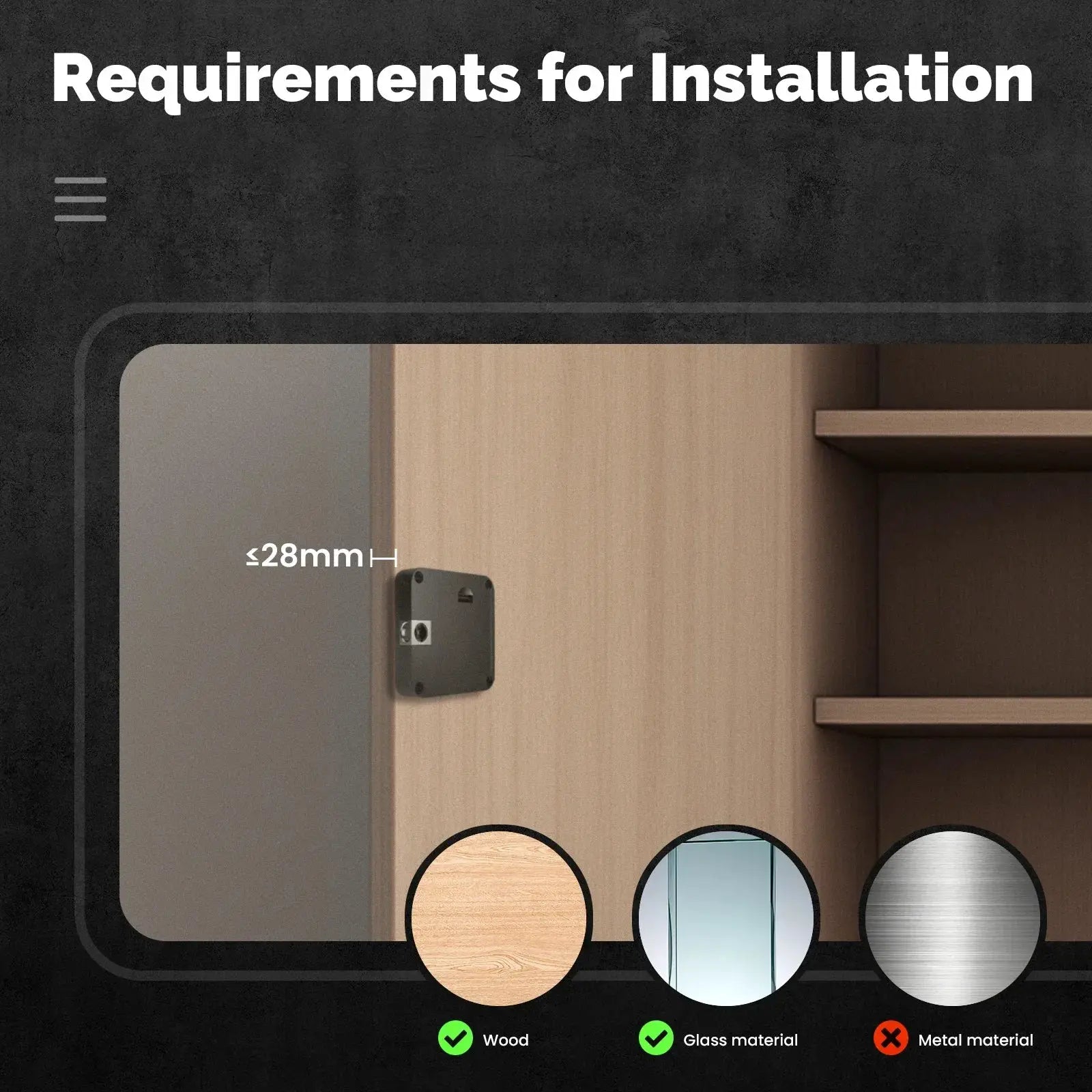 MOES Smart Bluetooth Drawer Lock for wood cabinets with hidden hardware