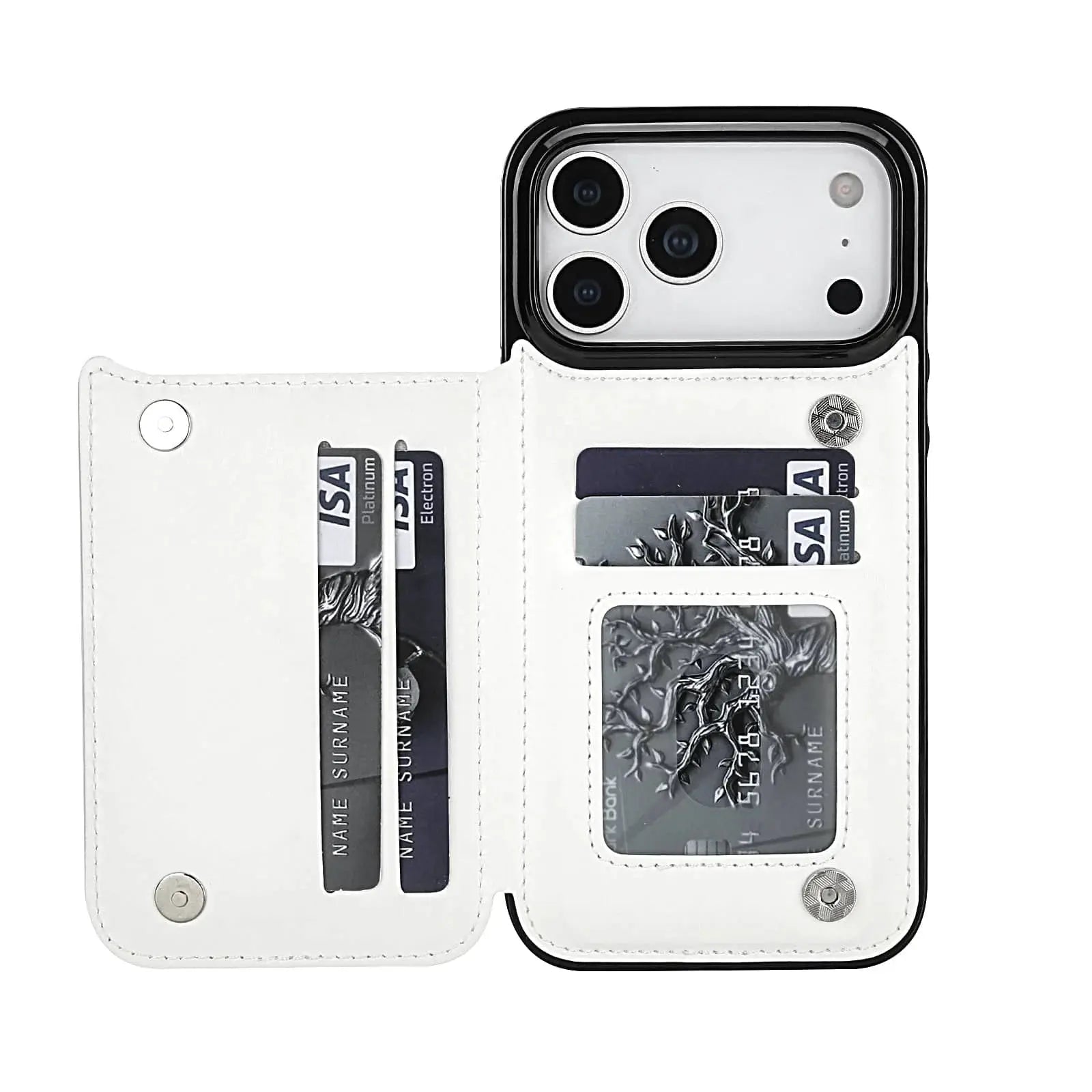SureShield IPhone 17 Series Wallet Case With Card Holder Kickstand Dual Magnetic Clasp PU Leather