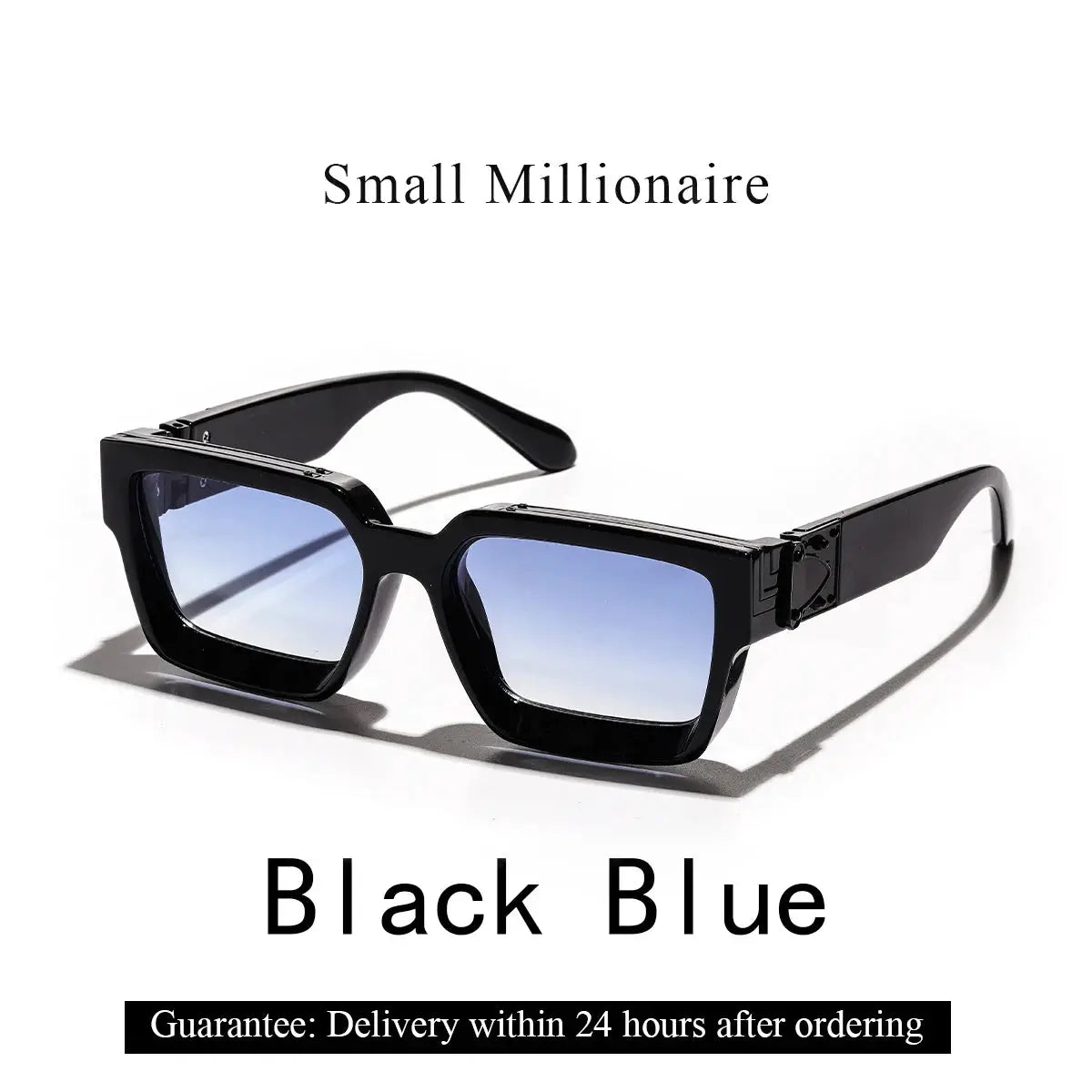 Ruiao Retro Black Millionaire Shades Sunglasses Unisex Designer Square Glasses UV400 Protection