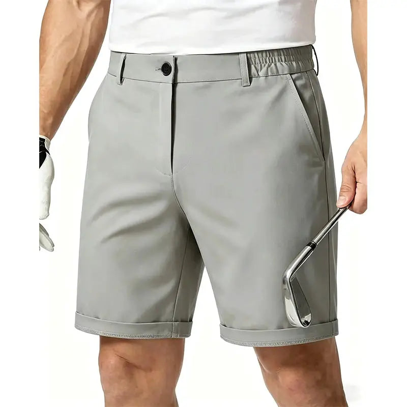 Men's 100% cotton shorts in light gray for summer casual and business wear by Simples Market
