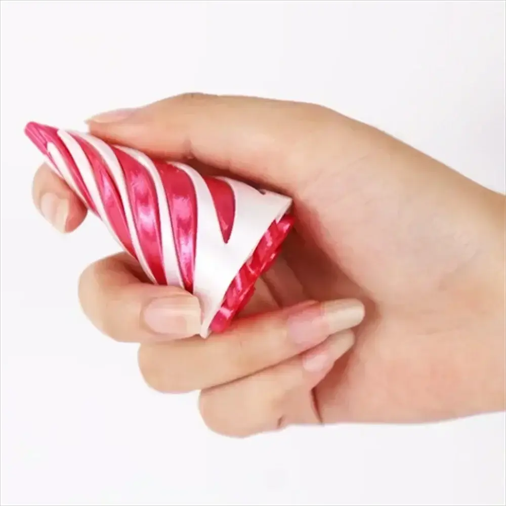 Simples Market 3D-printed helix screw rotating toy, pink and white hand-held fidget