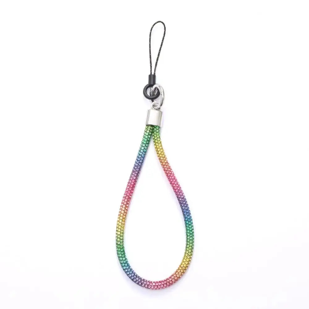 Glitter Rhinestone Phone Lanyard With Crystal Wrist Strap Keychain Anti Lost Rope For Phone Or Keys
