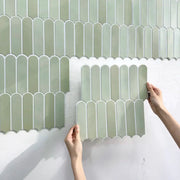 3D fish-scale tile stickers, green self-adhesive backsplash tiles 30x30cm by Simples Market