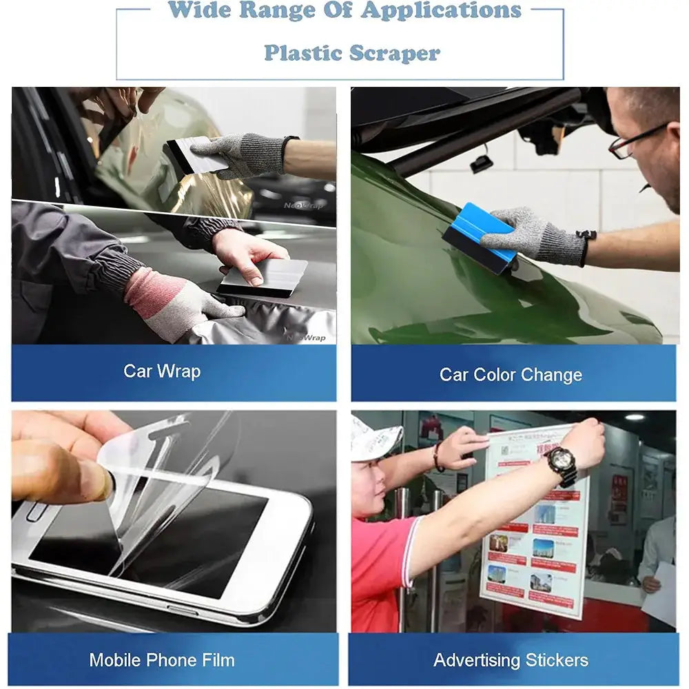 Simples Market felt-edge squeegee; 4-in-1 window tinting and vinyl wrap scraper for film and wallpaper smoothing