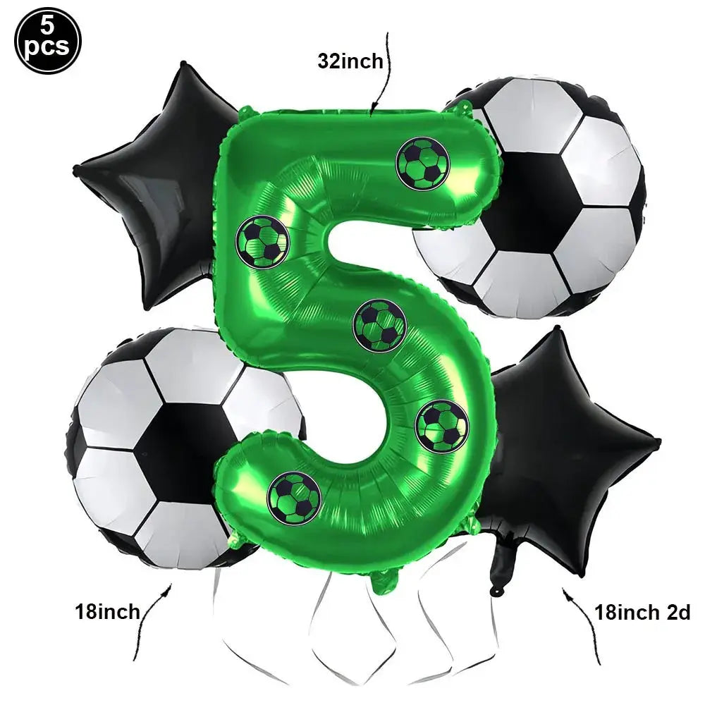 Soccer Theme Disposable Tableware Set Plates Cups Napkins Tablecloth