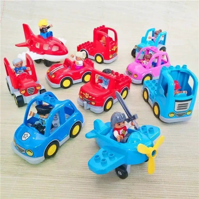 Big Building Blocks Accessories Compatible With Large Bricks Educational Toy Set For Kids Trucks Cars City Traffic