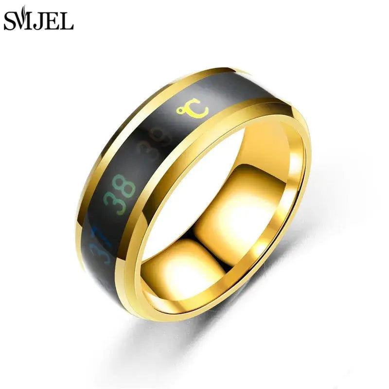 Smart Stainless Steel Sensor Body Temperature Ring With Real Time Display For Couples Multifunctional Monitoring