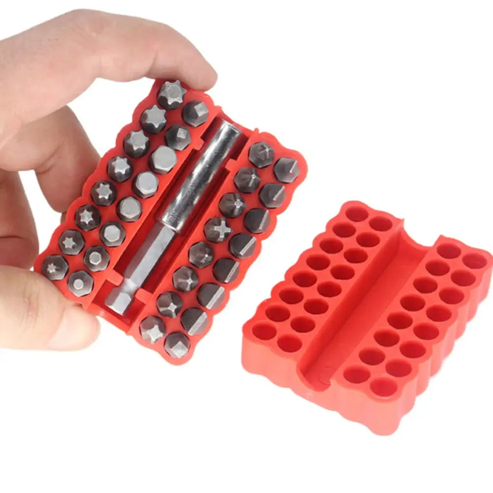 ZOMASOU 33 Piece Magnetic Security Screwdriver Bit Set 1 Quarter Inch Shank Includes Torx Hex Spanner Tri Wing Bits