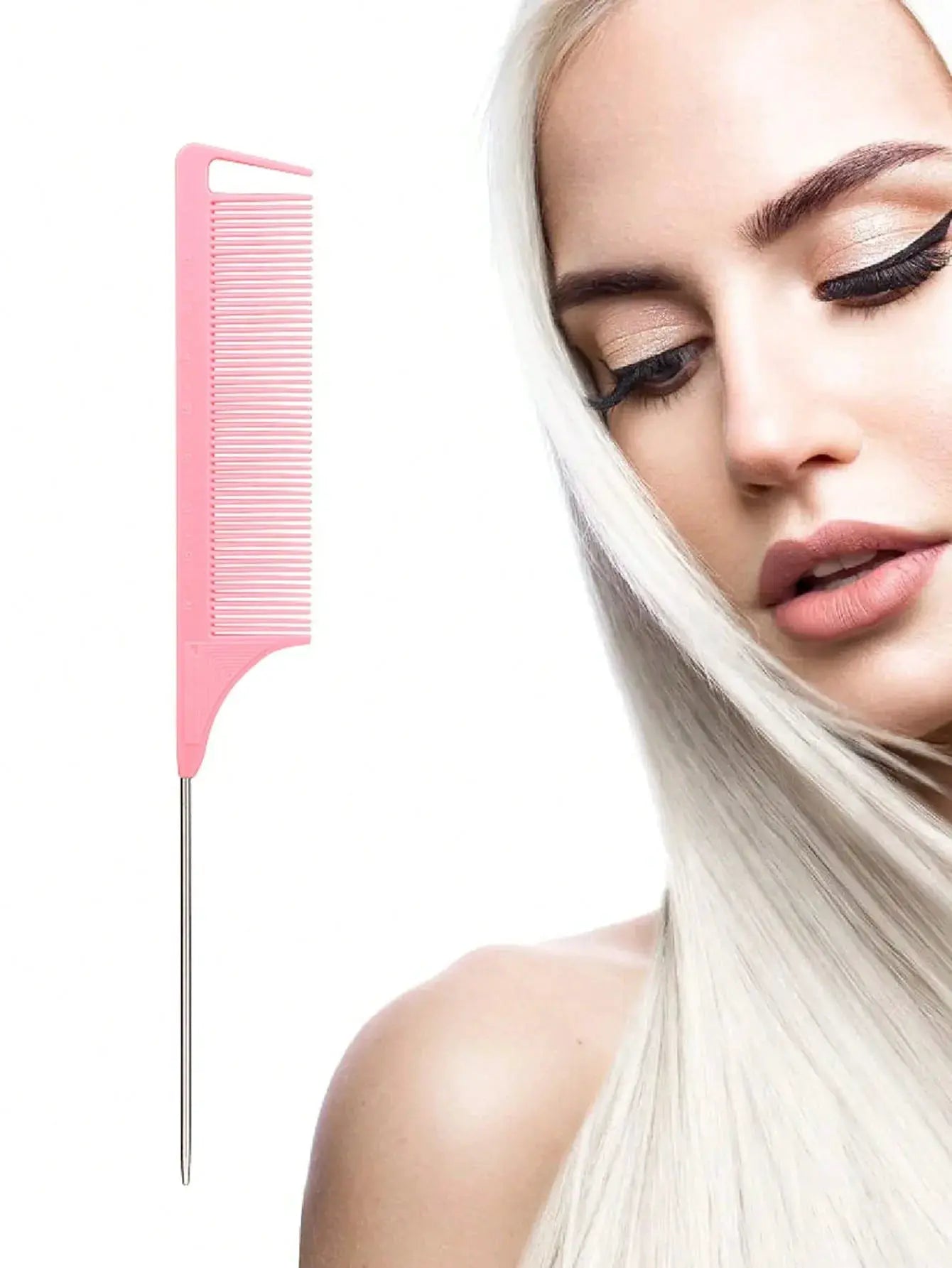 Stainless Steel Pointed Tail Hair Comb For Professional Salon Styling And Wig Maintenance