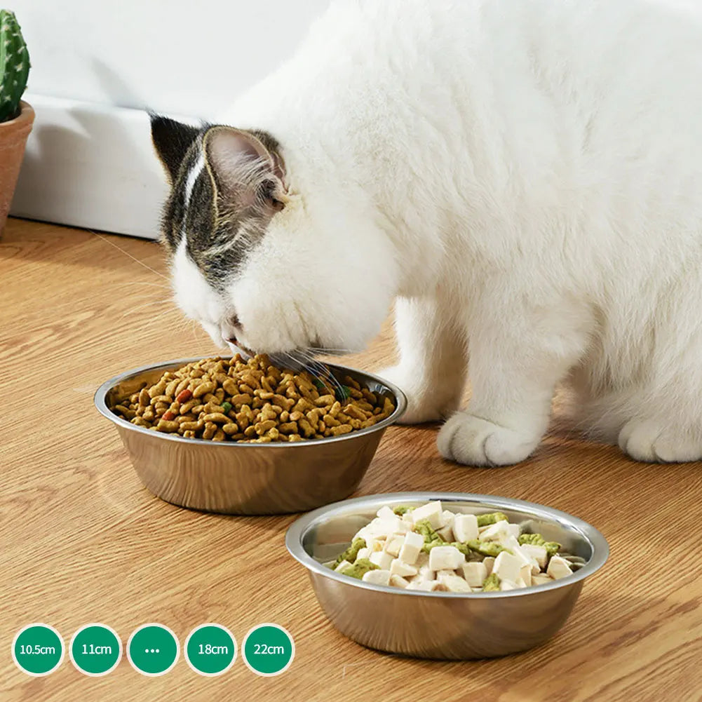 Large Capacity Stainless Steel Pet Bowl For Dogs And Cats Durable Metal Feeding Drinking Bowl