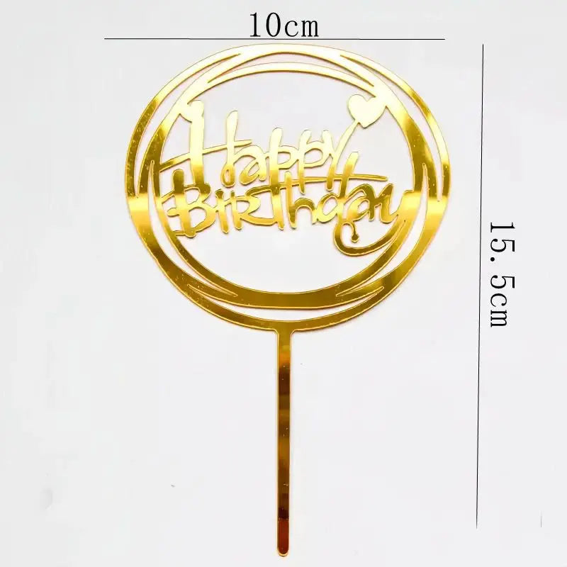Happy Birthday Cake Toppers 14cm Acrylic Letter Set 10 or 20 Pcs Black Party Supplies Cake Decorations