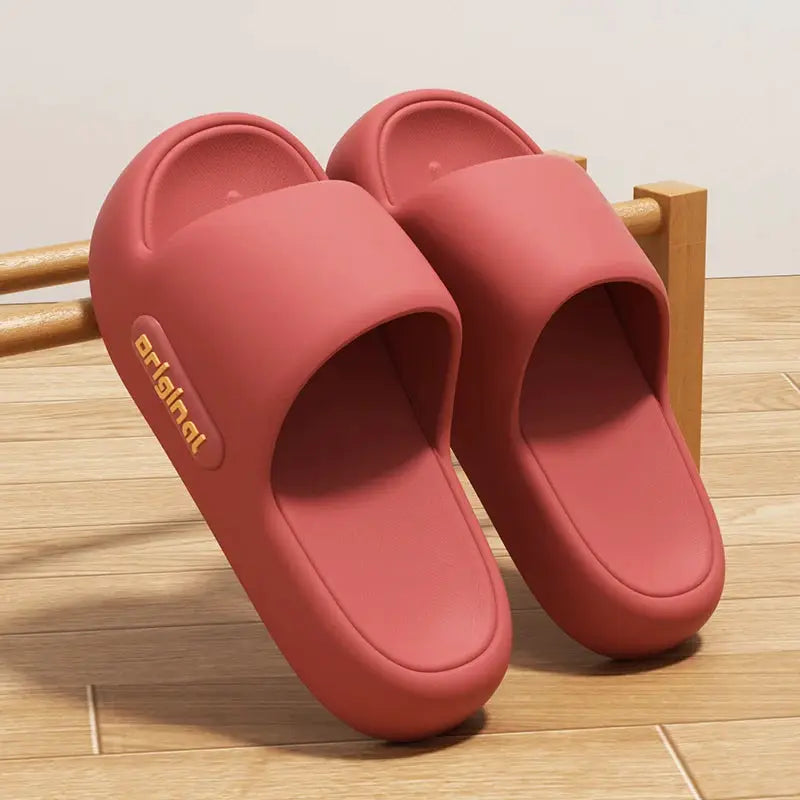 CloudWalk Thick Platform Pillow Slippers For Women With Soft EVA Soles Non Slip Indoor House Shoes
