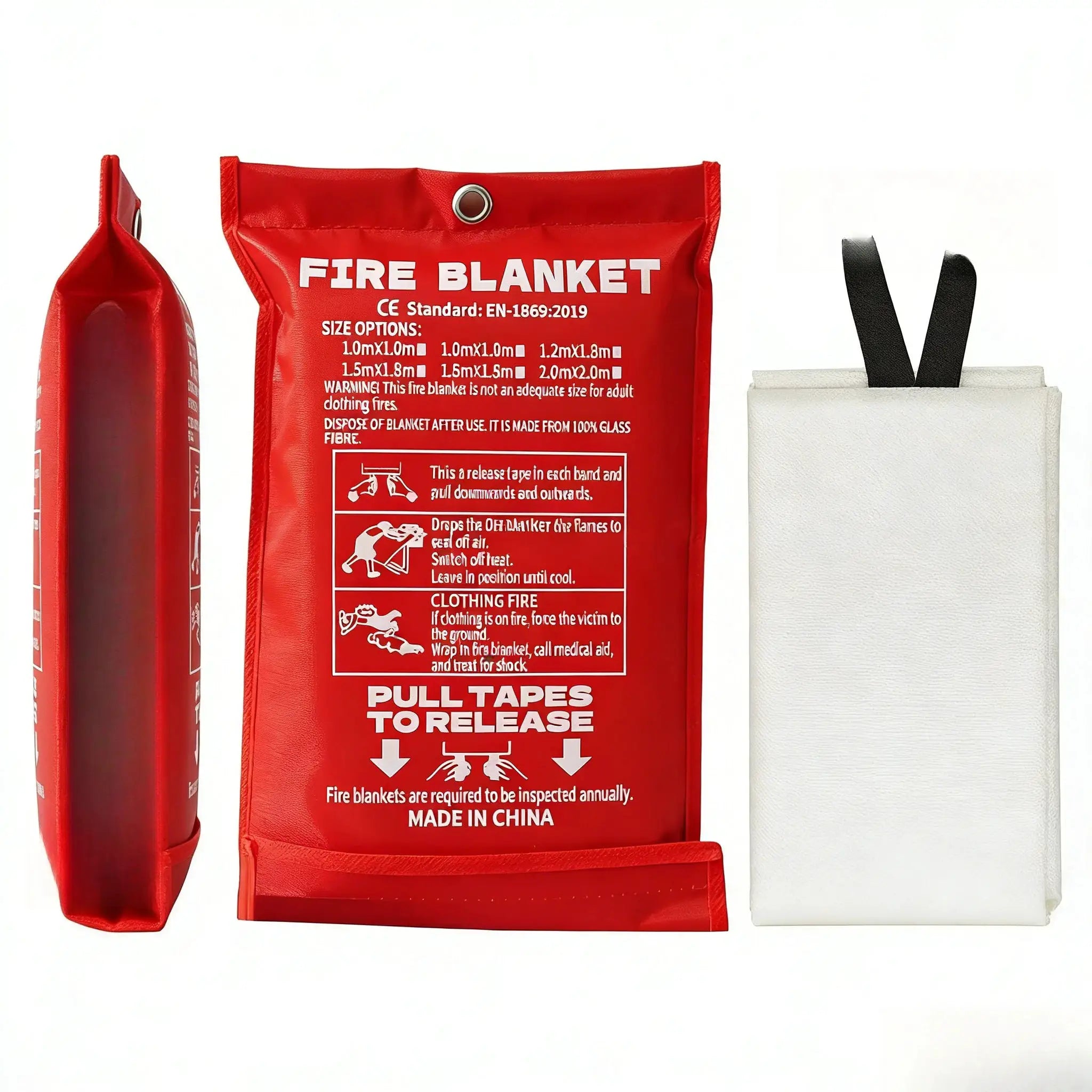 1M X 1M Emergency Fiberglass Fire Blanket Flame Retardant Safety Cover For Fire Suppression