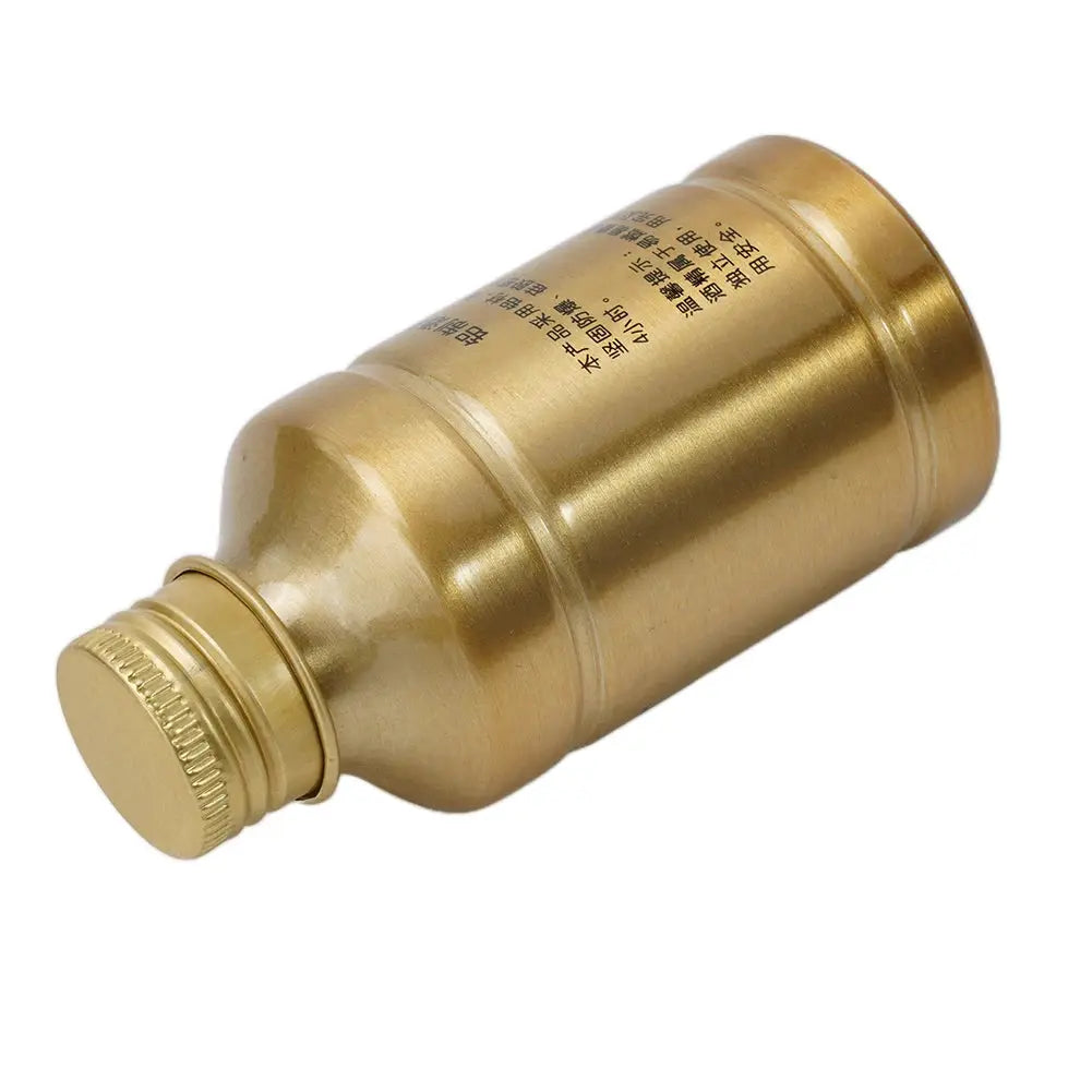 Alcohol lamp fuel canister, brass-colored, 100ml, screw-cap lid for camping