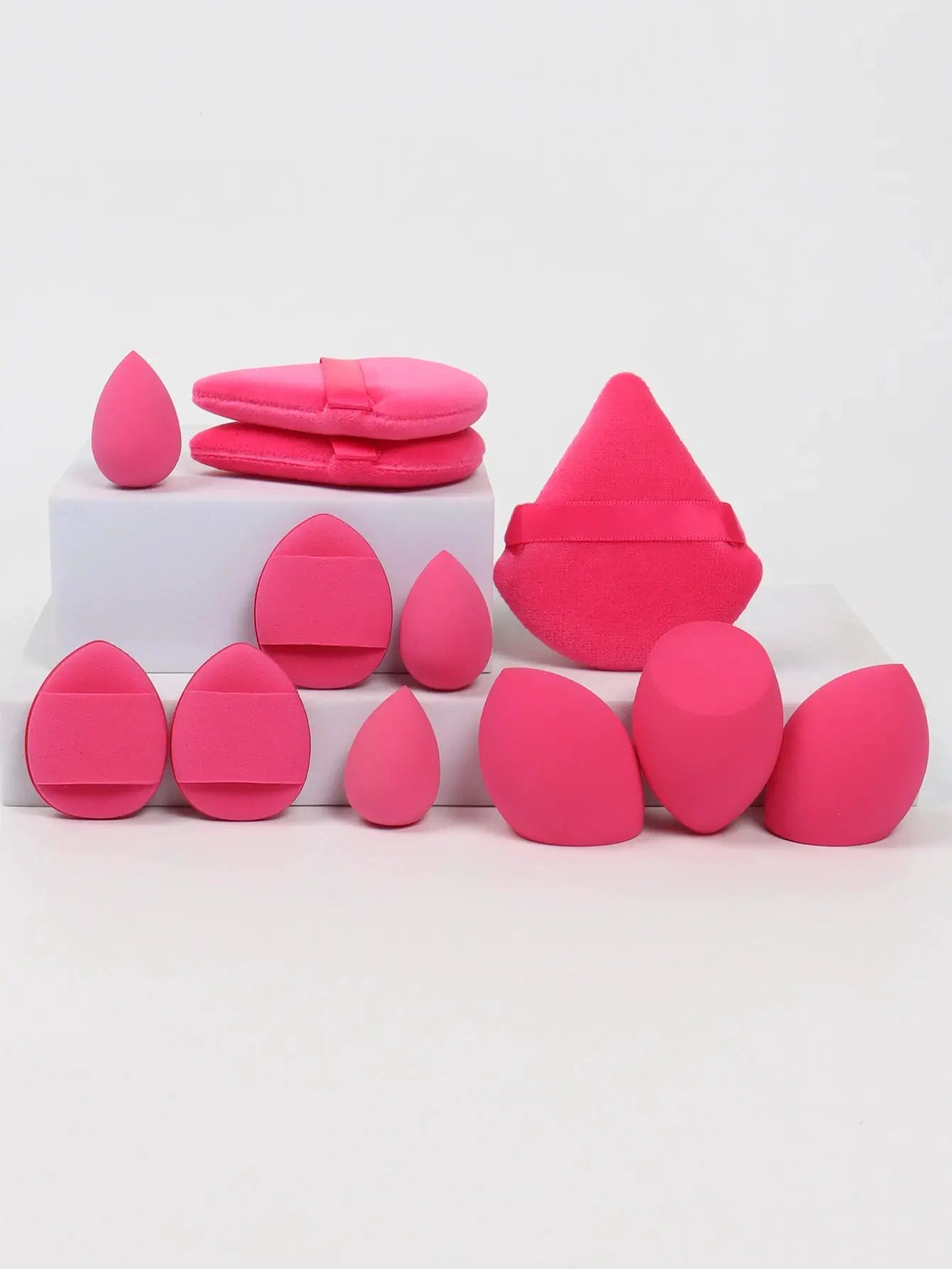 LuminaBeauty 12 Piece Makeup Sponge Set With Powder Puffs Mini Air Cushions Beauty Eggs And Sponges For Flawless Finish