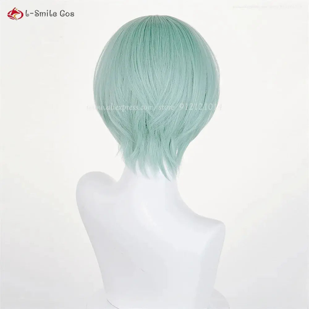 Anime cosplay wig by Simples Market, mint green heat-resistant synthetic, short bob style