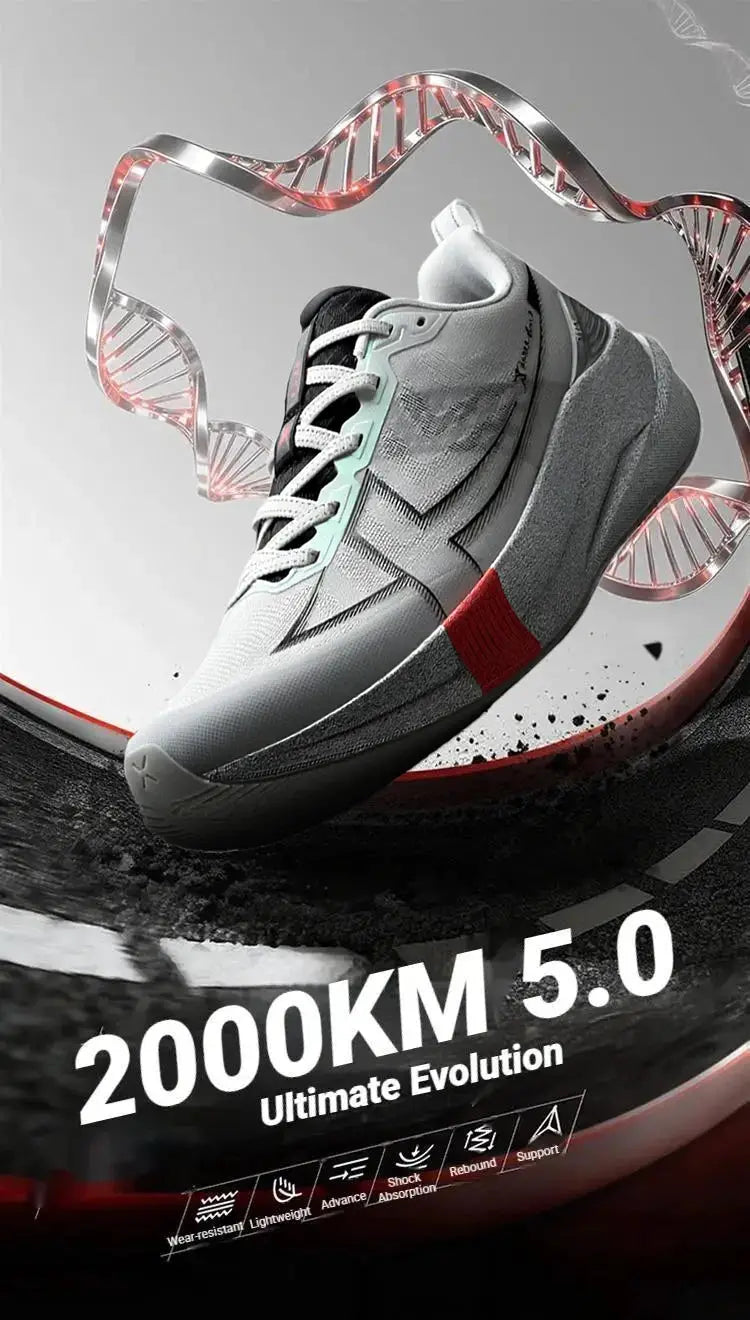Xtep running shoe white gray with mint lace panel and red heel accent