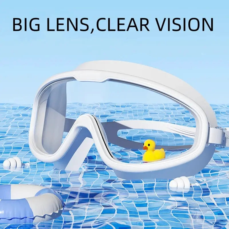 Big Frame Swimming Goggles For Adults With HD Wide View Anti Fog UV Protection Leak Proof Seal Quick Release Clasp