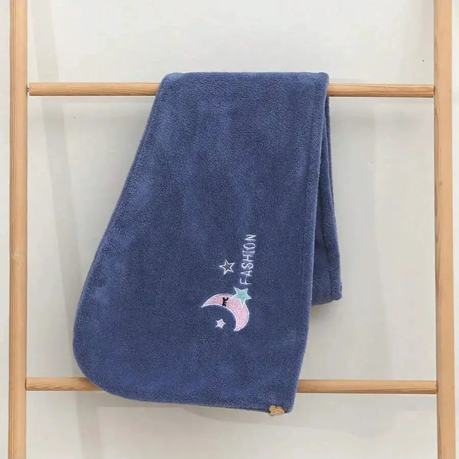 1Pc Embroidery Style Hair Drying Cap Coral Fleece Thickened Hair Towel For Bathroom Women Absorbent Quick Dry Shower Cap