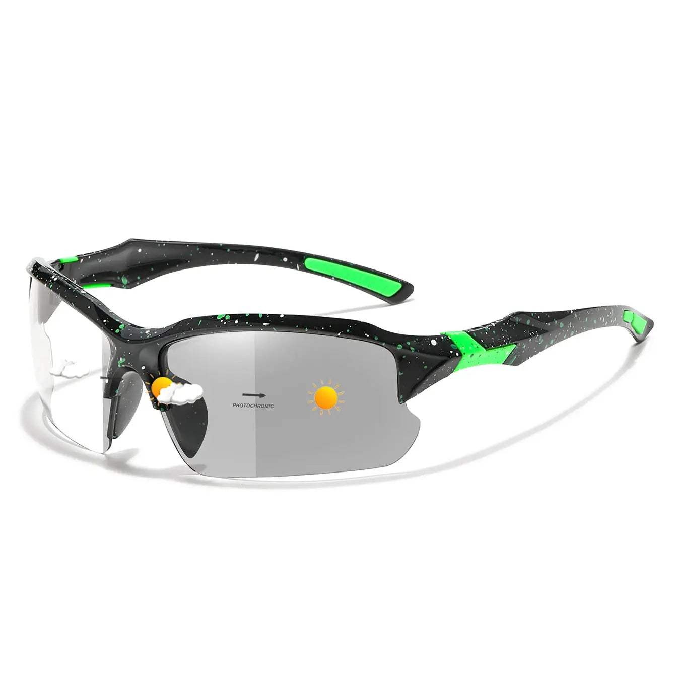 OptiView Photochromic Cycling Sunglasses For Men And Women Auto Tint All Light Conditions Windproof Oversized Eyewear