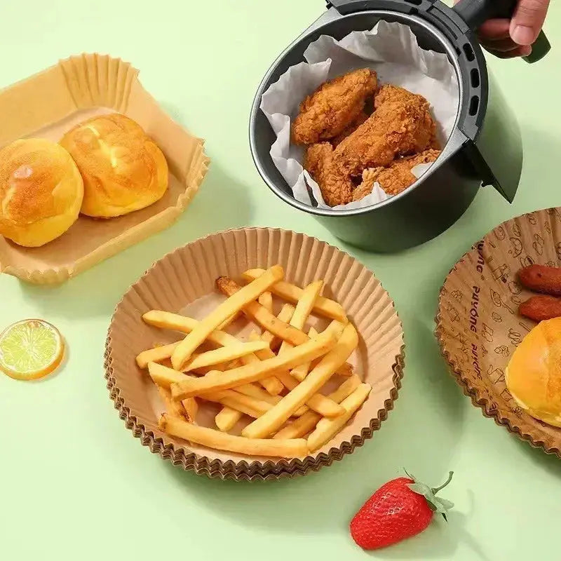 Disposable Air Fryer Parchment Paper Liners For Square And Round Pans Nonstick Oil Absorbing Mat Kitchen Oven