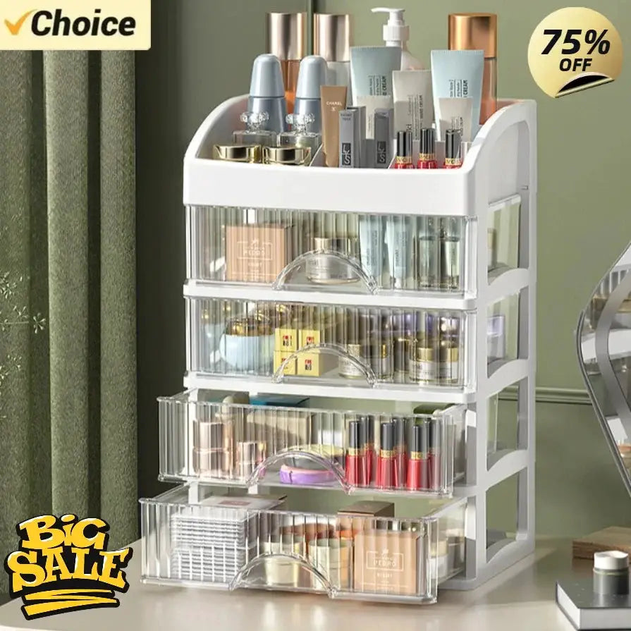 New 1 Piece 5 Layer Makeup Storage Box Drawer Style Dressing Table Office Desk Cabinet For Cosmetics And Jewelry