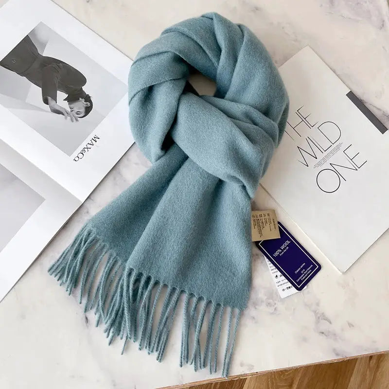 NordicWeave Winter Narrow Wool Scarf 28 Color Options 100 Percent Wool Lightweight Yet Warm Unisex