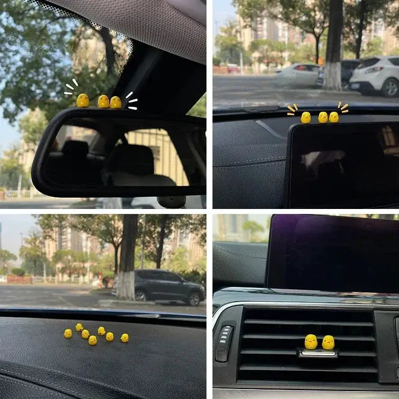 Simples Market tiny yellow elf car interior ornaments for rearview mirror and dashboard vents (5/10/20pcs)