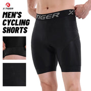 X-TIGER men's cycling shorts with 5D padded, breathable fabric and anti-slip leg grips