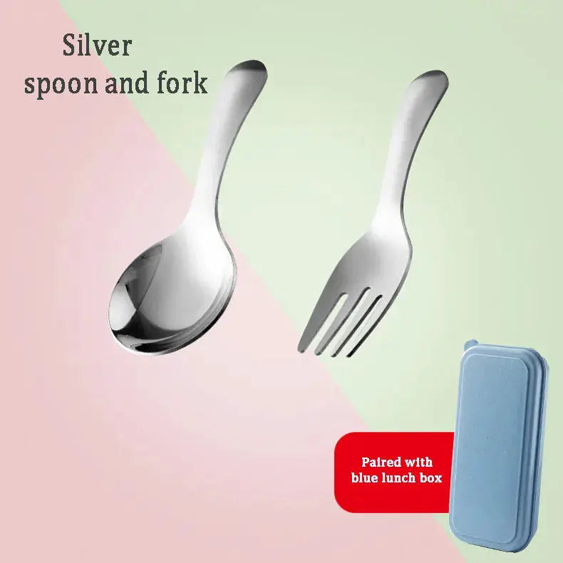 Outdoor Travel 304 Stainless Steel Portable Tableware Set Spoon And Fork For Kids Dessertware
