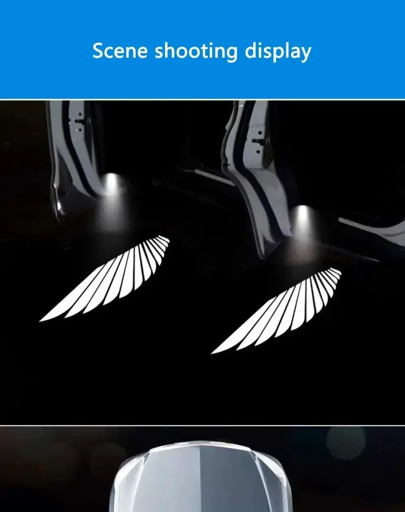 Wireless HD Laser Car Door Projector by Simples Market, 2 pcs, battery-powered LED welcome lights