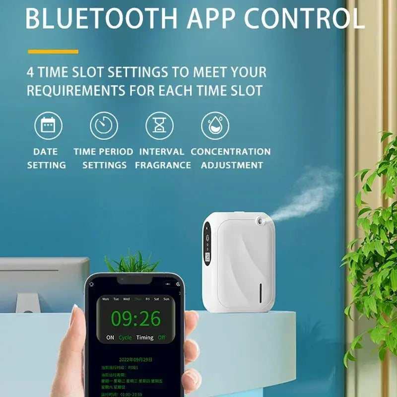 Coverage 200m³ Aroma Diffuser Machine Bluetooth APP Control Fragrance Diffuser Wall Mounted Smell Distributor For Home Fragrance