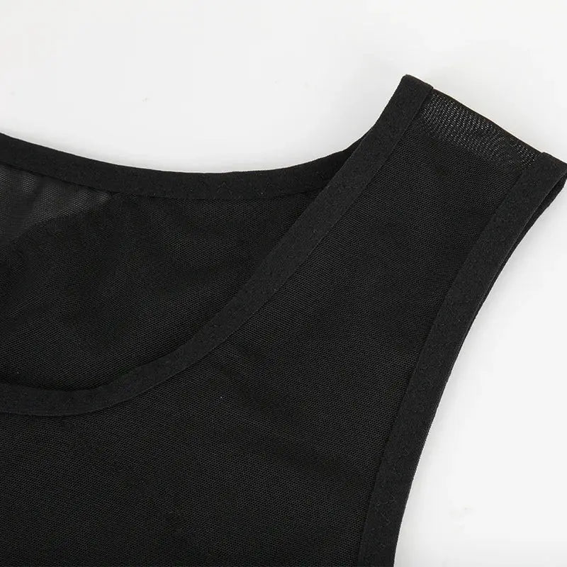 Men's black shapewear sleeveless tank top by Simples Market; sturdy black fabric, wide shoulder straps